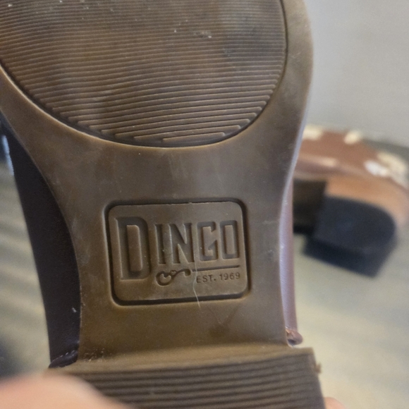 Dingo Take A Bow Embroidered Western Ankle Boots Whiskey Brown Leather Size 10M - Picture 9 of 11